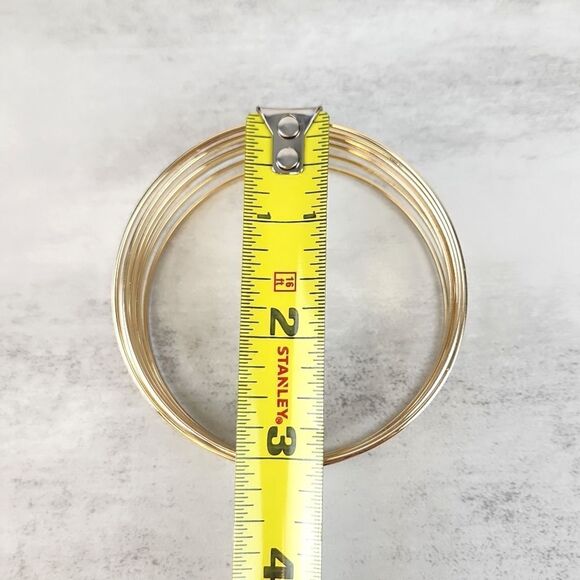 Lane Bryant Gold Tone Layered Stacked Bangle Bracelet - Picture 4 of 6